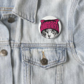 Pussyhatの猫ボタン-滞在扱いにくいPussyhat 缶バッジ (インサイチュ)