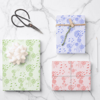 Pusteblume mit Tölter 3 Farben ラッピングペーパーシート