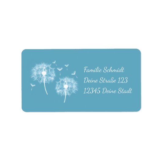 Pusteblume - türkis | romantischer ラベル (正面)