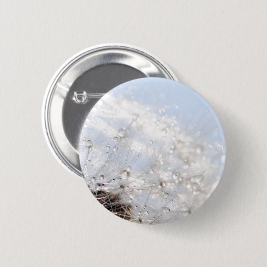 Pusteblumen Löwenzahn Himmelblau Fotografie 缶バッジ (正面&裏面)