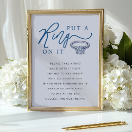 Put a Ring On It Bridal Shower Game Sign ポスター