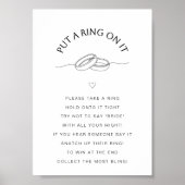 Put a Ring On It Game | Minimal Bridal Shower Sign ポスター (正面)