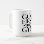 Put God first and everything else falls into place コーヒーマグカップ (正面左)