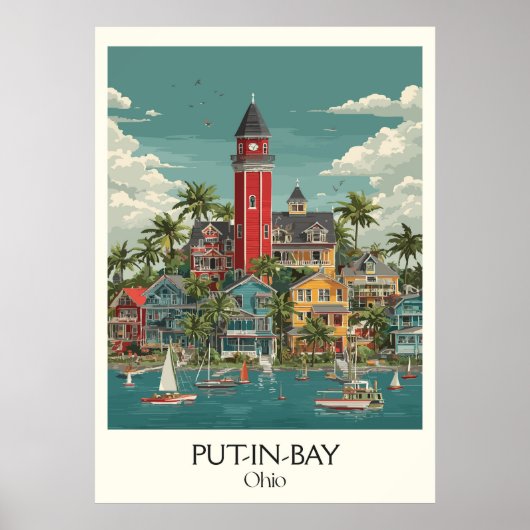 Put-in-Bay South Bass Islandオハイオパラダイスアート ポスター (正面)