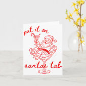 Put It On Santas Tab Funny Christmas Santa Tail Re カード (黄色い花)