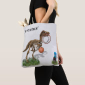 "Put Me in Coach" Fun Dinosaur Art トートバッグ (クローズアップ)