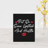 Put On Some Lipstick And Hustle Motivation Fashion カード (黄色い花)