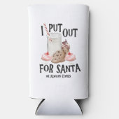  Put Out For Santa He Always Comes Funny Christmas スリム缶クーラー (正面)