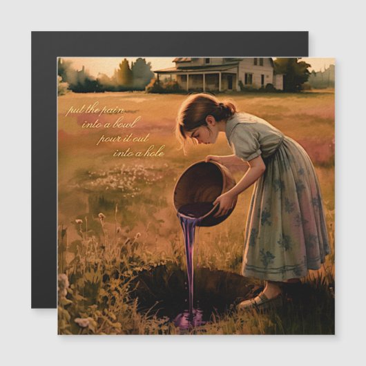 "Put the Pain into a Bowl" Square Magnet healing (正面/裏面)