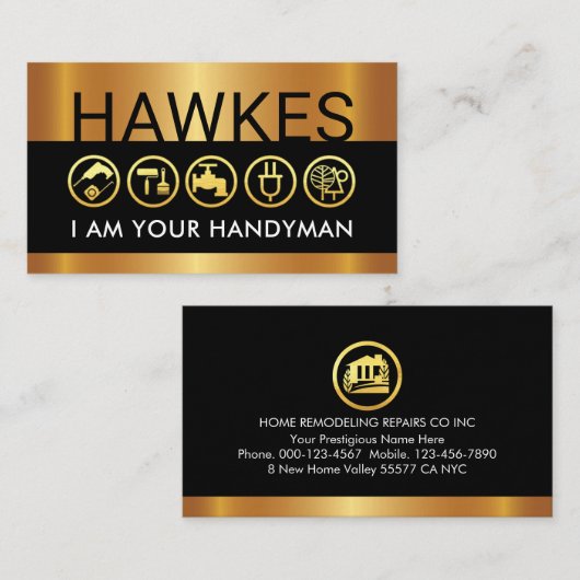 Put Your Name On Gold Handyman Layer 名刺 (正面/裏面)