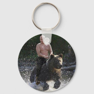 Putinはくまに乗ります! キーホルダー