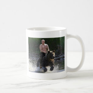 Putinはくまに乗ります! コーヒーマグカップ
