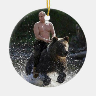 Putinはくまに乗ります! セラミックオーナメント