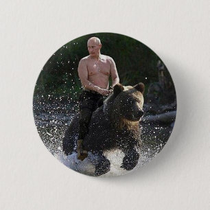 Putinはくまに乗ります! 缶バッジ