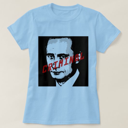 PUTINは戦争犯罪者です Tシャツ (デザイン正面)