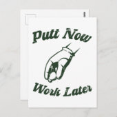 Puttが後でゴルフおもしろいギフトに ポストカード (正面/裏面)