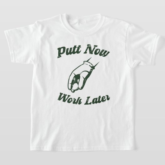 Puttが後でゴルフおもしろいギフトに Tシャツ (レイダウン)