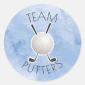 PuttersまたはPearlsの性別によるパーティーの表示 ラウンドシール (正面)