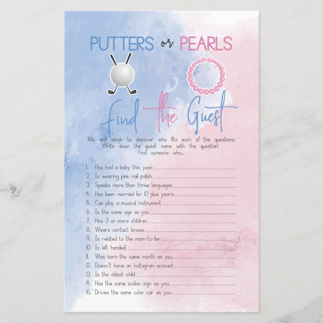 PuttersまたはPearlsゲストゲームを検索 (正面)