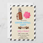 PuttersまたはPom Pomsの性別表示カード 招待状 (正面)