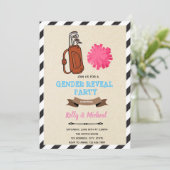 PuttersまたはPom Pomsの性別表示カード 招待状 (スタンド正面)