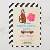 PuttersまたはPom Pomsの性別表示カード 招待状 (正面/裏面)