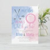 Putters or Pearls gender reveal invitation 招待状 (スタンド正面)