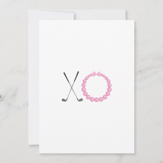 Putters or Pearls gender reveal invitation 招待状 (裏面)