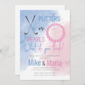 Putters or Pearls gender reveal invitation 招待状 (正面/裏面)