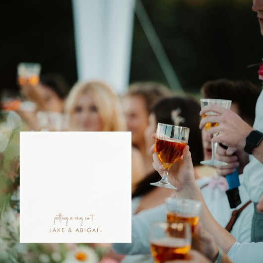 Putting a Ring on It Personalized Engagement Party スタンダードカクテルナプキン