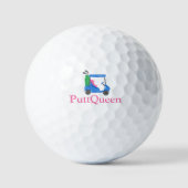 PuttQueen ゴルフとおしゃれなブルーのゴルフカート – 楽しい ゴルフボール (正面)