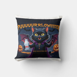 Puurrrlloween – Gato Vampiro Halloween Divertido クッション