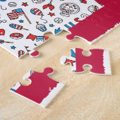 Puzzle, Add Your Photo, USA Painted Flag Frame ジグソーパズル (側面)