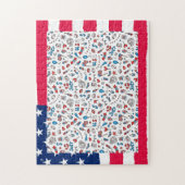 Puzzle, Add Your Photo, USA Painted Flag Frame ジグソーパズル (縦)