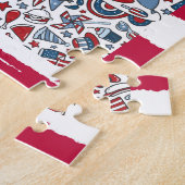 Puzzle, Add Your Photo, USA Painted Flag Frame ジグソーパズル (側面)