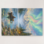 Puzzle - Aurores boréales au lac  ジグソーパズル (横)