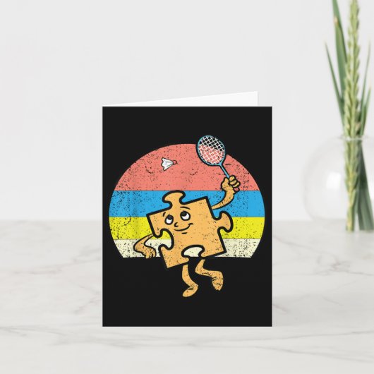 Puzzle Badminton Player Autism Awareness Autistic  カード (正面)