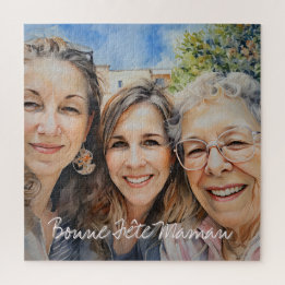 Puzzle carré Souvenir Photo Bonne Fête Maman ジグソーパズル
