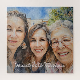 Puzzle carré Souvenir Photo Bonne Fête Maman ジグソーパズル