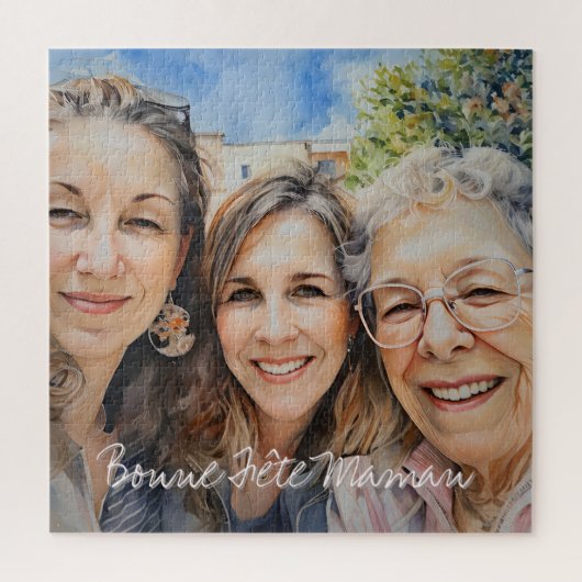 Puzzle carré Souvenir Photo Bonne Fête Maman ジグソーパズル (縦)