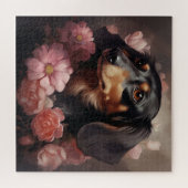 Puzzle Chien Fleur 2 ジグソーパズル (横)