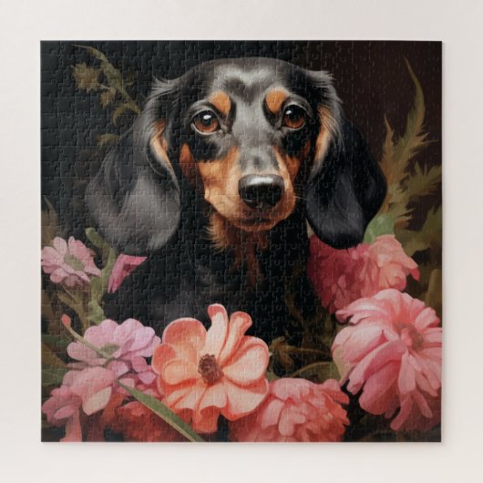 Puzzle Chien Fleur 3 ジグソーパズル (縦)