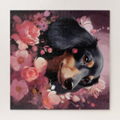 Puzzle Chien Fleur 4 ジグソーパズル (横)