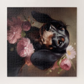 Puzzle Chien Fleur 7 ジグソーパズル (横)