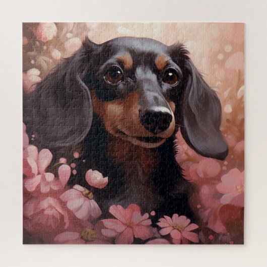 Puzzle Chien Fleur 8 ジグソーパズル (縦)