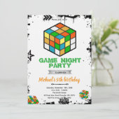 Puzzle Cube Game Party Invitation 招待状 (スタンド正面)