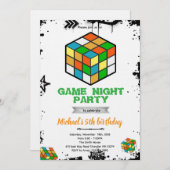 Puzzle Cube Game Party Invitation 招待状 (正面/裏面)