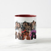 Puzzle Custom Photo Collage and Names Red マグカップ (中央)