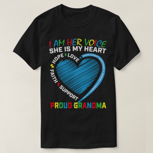 Puzzle Grandma I Wear Blue Granddaughter Autism Aw Tシャツ (デザイン正面)