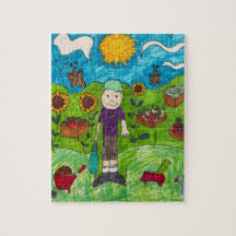 Puzzle: Harvest Time At Farm With Boy Farmer